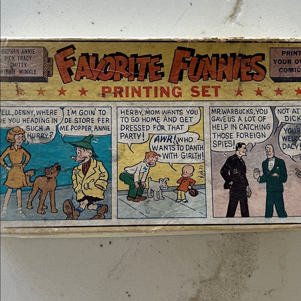 Vintage stamp set.  Favorite Funnies printing set.